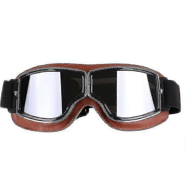 Retrostiilis Harley mootorrattaprillid, välitingimustes tuulekindlad maastikusõiduprillid kõrge kvaliteediga [zd] Brown*Silver