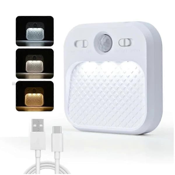 Bevegelsessensor LED Nattlys Smart Bevegelsessensor Nattlys 3 Farger