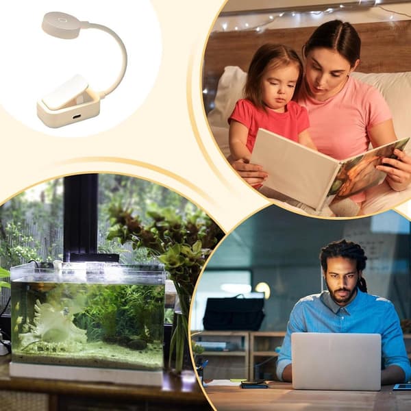 Rechargeable LED Plant Lamp with Clip - Dimmable Reading Lamp for Plants, Aquariums, Corals - USB-C