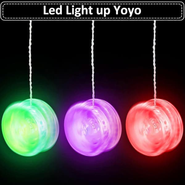 9 Pcs. LED Light Yoyo Responsive Ball Bearing Yoyo Plastic Responsive