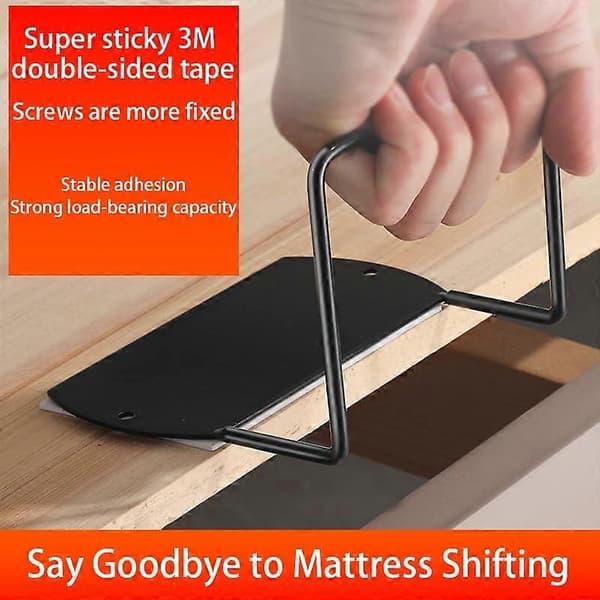 Madrasfastholder Bar 4in med Sikkert L-formet Anti-Slip Greb til de Fleste Sengerammer Sort