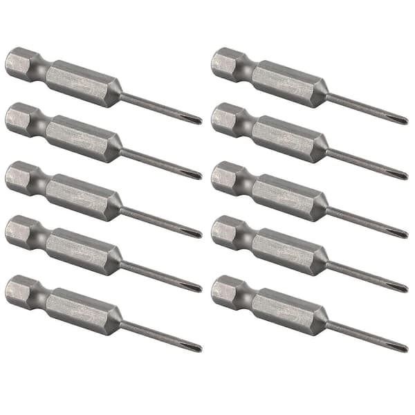 10 stk. elektriske skrutrekkerbits kryss med magnetiske herdede tilbehør S1/4 2mm