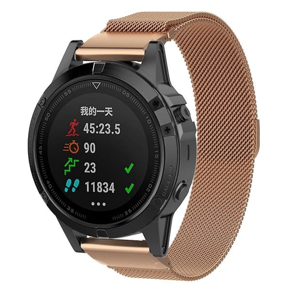 Rosaguld kompatibel med Garmin Fenix 6s Milanese-rem