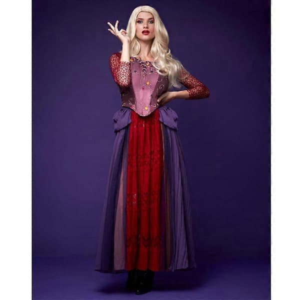 Pocus Hocus Galen Häxa Klädsel Cosplay Vuxen Sarah Halloween Kostym M