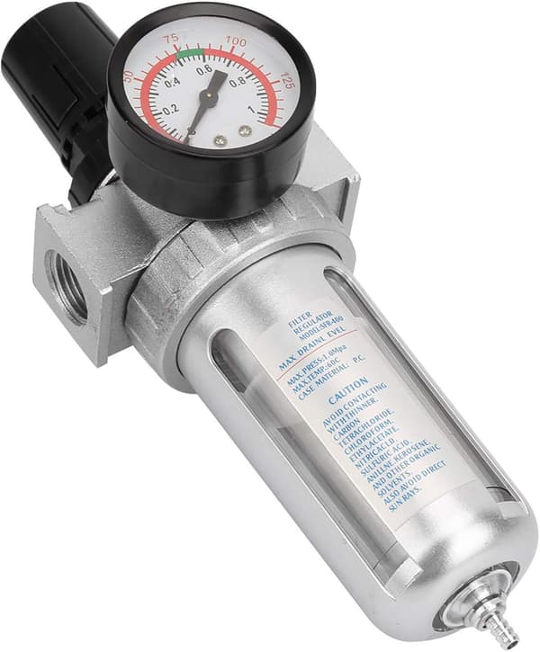 BSP 1/2\" Filterregulator Luftkompressor Fuktfelle Filterregulator med Monteringstilkobling Trykkregulator Kompatibel med Luftkompressorer