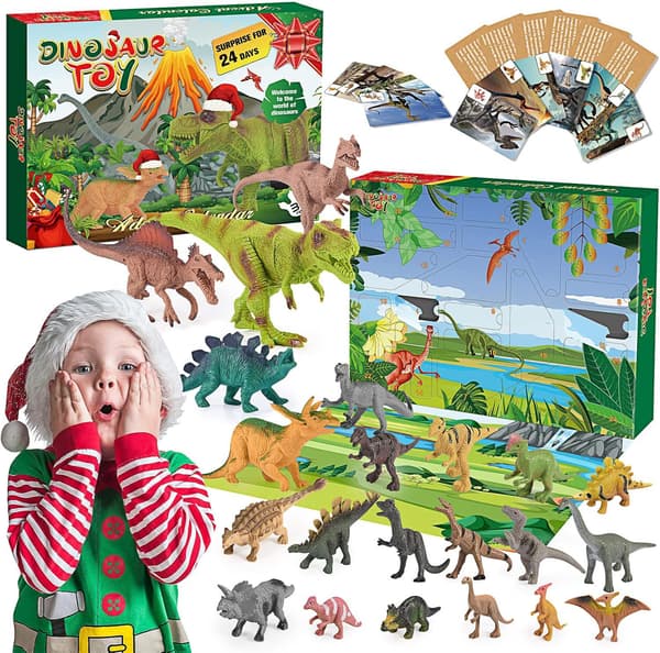 1008 bitars pussel Jul 24 dagars nedräkningskalender Blindlåda Barn DIY Dinosauriepussel Presentförpackning Vuxen Julkalender 0.7
