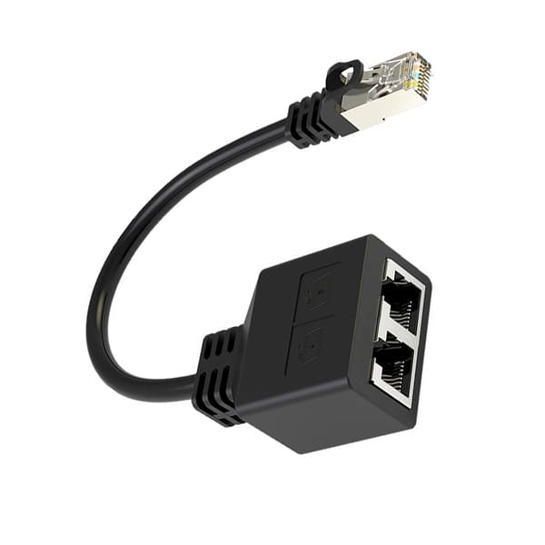 RJ45 Ethernet-splitterkabel, 1 han - 2 hun LAN Ethernet-splitter til Cat5