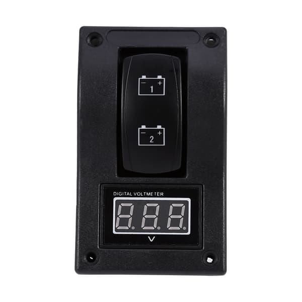 12V DC Marine Båd Voltmeter LED Dobbelt Batteri Testpanel Vippekontakt Til FRA til