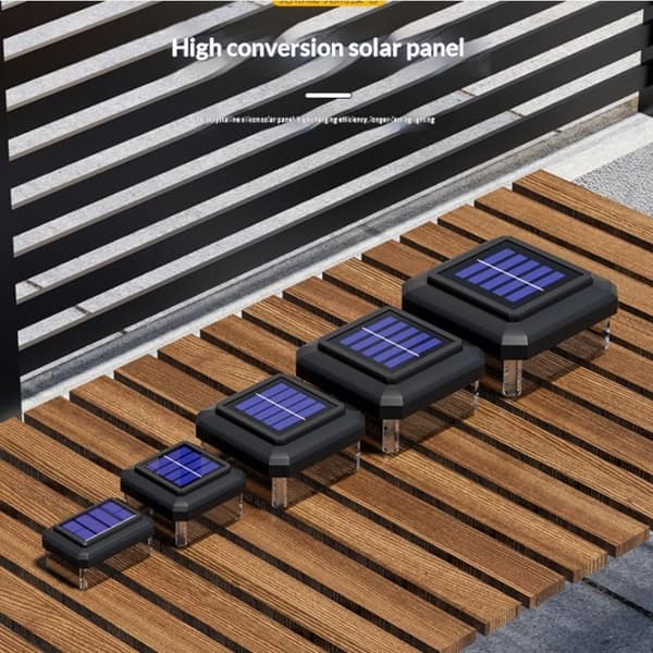 [zd]1 stk. Solar LED-stolpehættelys IP65 Vandtæt Solar Hegn 8X8cm