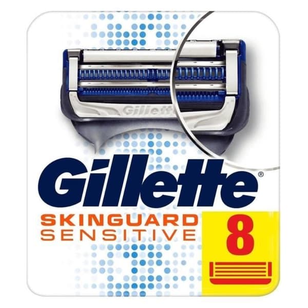 Gillette Skinguard Sensitive Razor Blades - Herr - Paket om 8 Vit