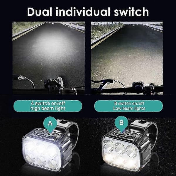 USB Uppladdningsbar Cykellampa Set Fram- och Bakljus LED Bakljus