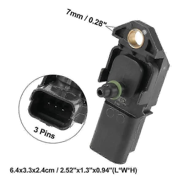 6G91-12T551-AB Luftinntakstrykksensor Luftinntaksmanifoldssensor egnet for Mondeo Black