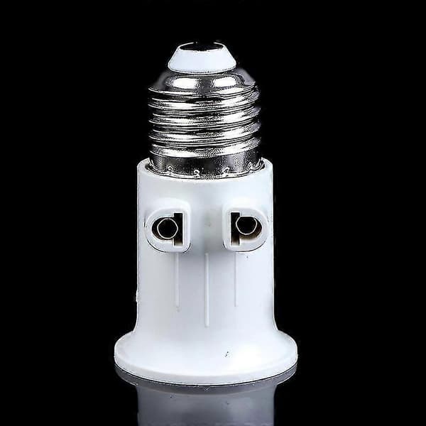 Ac100-240v E27 Pæreadapter Lampeholder Sokkelkonvertering Med EU-plugg -JA[zd] 1st Vit