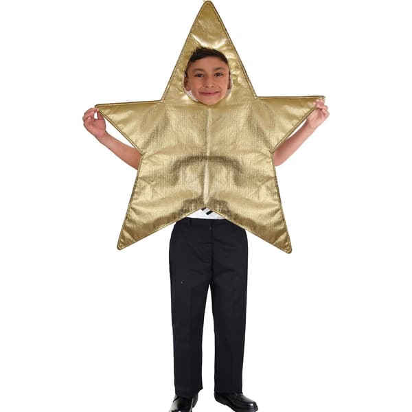 Julekrybbe-stjerne-kostyme for barn, skoleforestilling, finstas, 3-8 år Gull Gold One Size