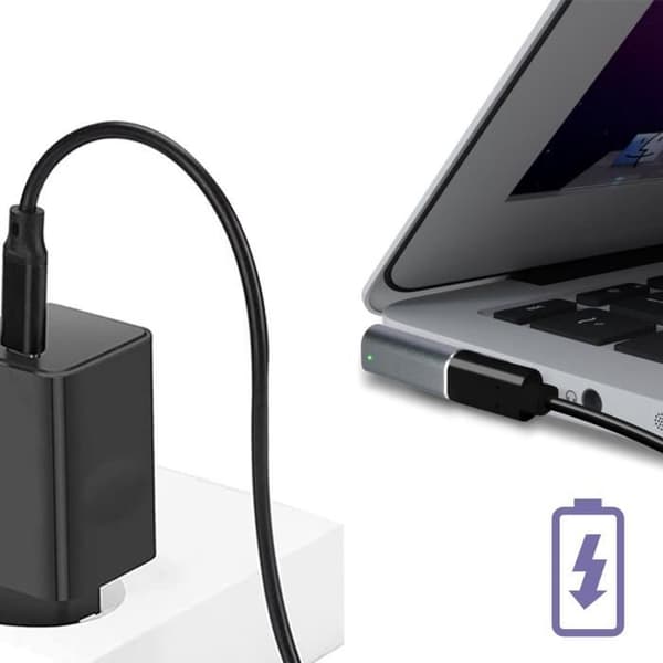MacBook MagSafe 1 - USB-C Power Delivery -kompakti sovitin hopeanharmaa Silvergrå