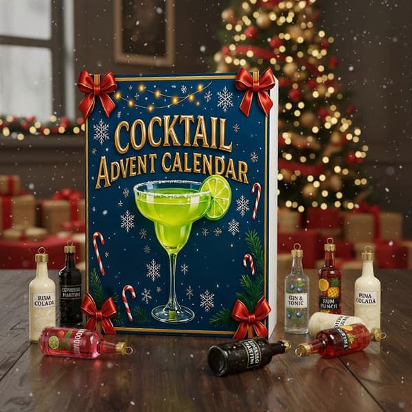 Cocktail Adventskalender 2025 med 24 Cocktailpynt 24 Dagers Julekalender Julegaveoverraskelser