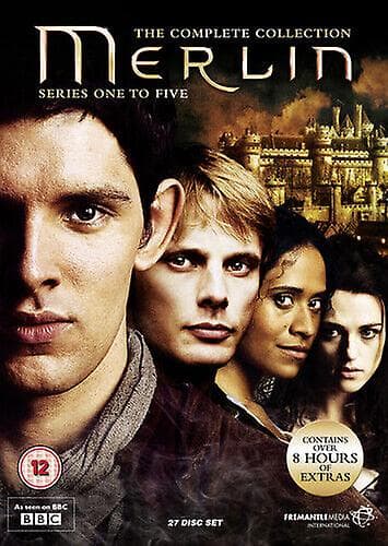 Merlin The Complete Collection (2013) Colin Morgan sertifisert 12 27 disker - Region 2 DVD DVD