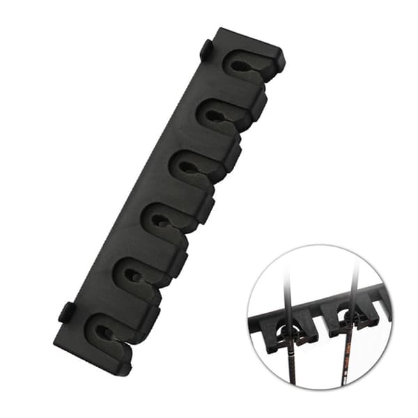Fiskestangholdere 6-stangs stativ Vertikal stangholder Veggfeste sort black one size