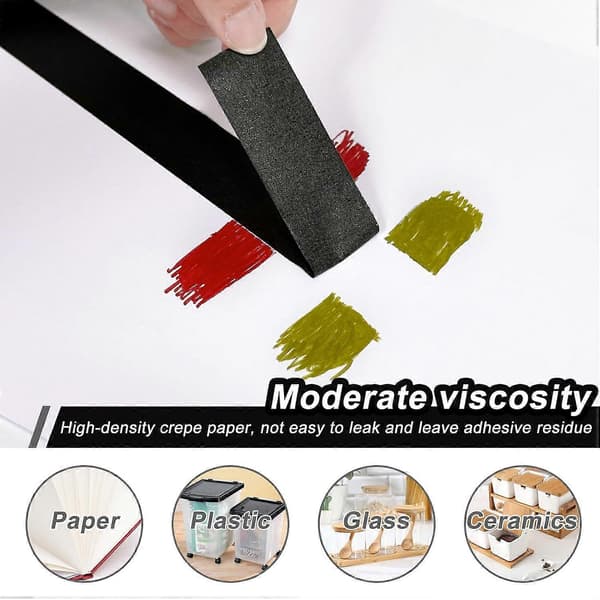 [zd] Sort malertape, 25 mm x 50 mx 3 ruller, Sort malertape, Generel