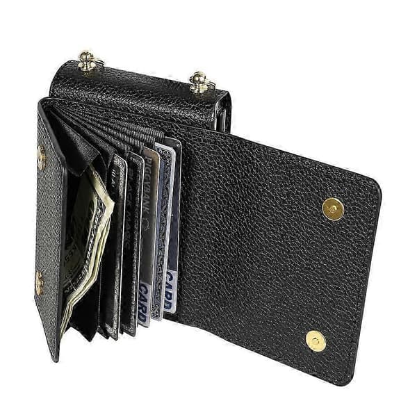 Compatible with Samsung Galaxy Z Flip7 5G Case Card Slots PU + PC Phone Case with Long Strap Black