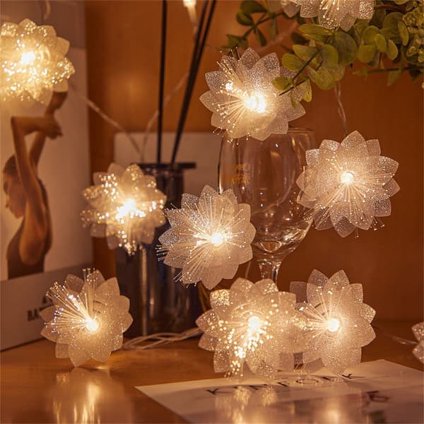 [zd]Halloween kunstig blomst LED dekorativt lys, hvit