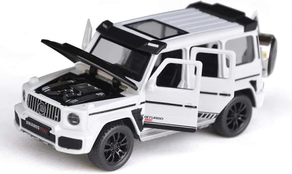 HUOGUO 1:32 SUV Børnelegetøj Trykstøbt Legering Metal Bilmodel Samling Børn Legekøretøj (BBS - Hvid)