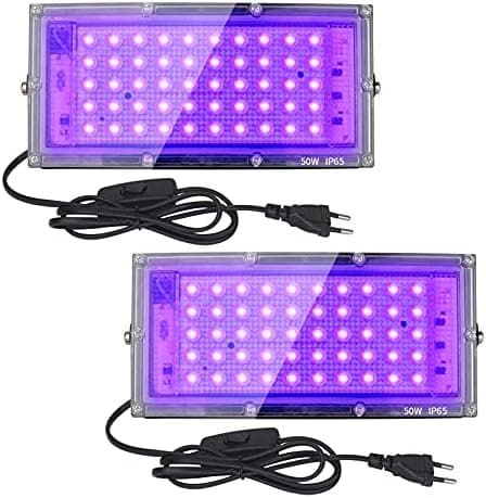 [zd]1/2 STK 50W Sort Lys UV Spot Vandtæt IP65 UVA Sort Lys Sort Udendørs sort black 1pc