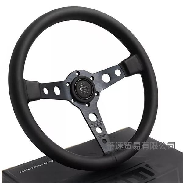 Til MOMO Prototipo P5 Black Edition 350mm Rat Ægte Læder