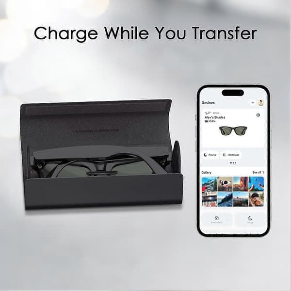 For Meta Ray Ban Wireless Charging Case 2000mAh Battery Portable Glasses Storage Box for Meta AI Glasses