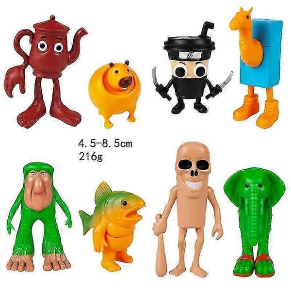 Tung Sahur Legetøjsfigurer Trallalero Trallalla Dukkemodel Set E 8Pcs