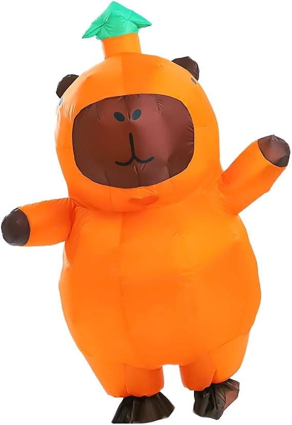 Oppblåsbart Capybara-kostyme for voksne, oppblåsbart Halloween-kostyme, morsomt oppblåsbart dyrekostyme