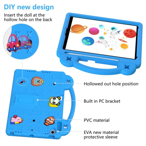 [zd]Stødsikkert EVA-etui til iPad 10.2 7. generation (2019) Kickstand Blå