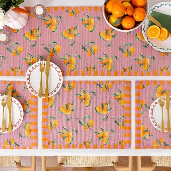Appelsiner Bordløber 220 cm x 35 cm Rosa