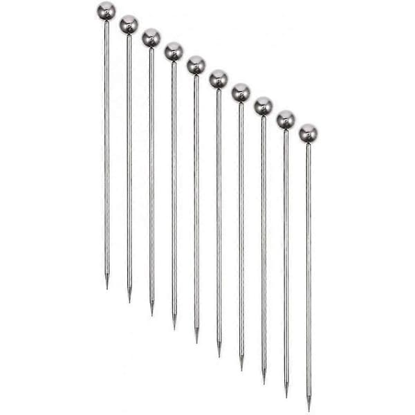 [zd]50 stk. cocktailpinde i rustfrit stål, metal martini-pinde 10,9 cm