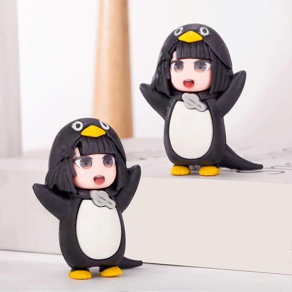 Minipingvinskulptur Dekorativ present för barnsamlare Penguin