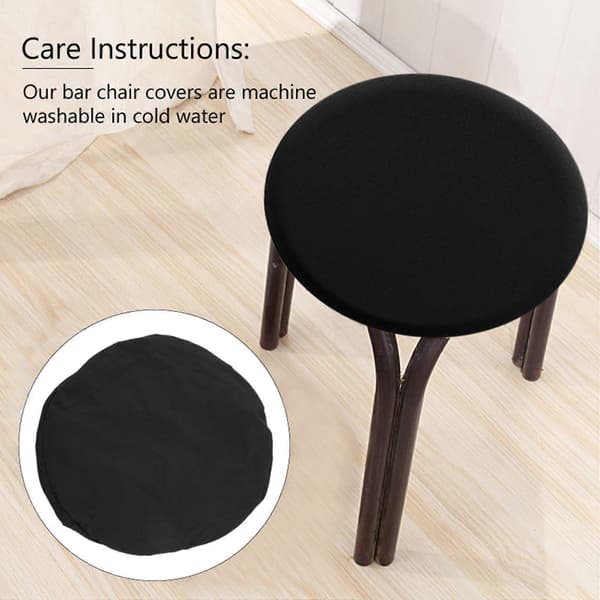 4-pack Round Bar Stool Covers - Super Soft and Washable Elastic Chair Cushion Covers for Bar 12-1