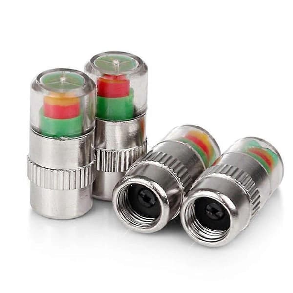 Motorfordonssensorer 2/4st Bildäcktrycksindikator Däcktrycksmätare Indikator Varningsövervakning Ventilkåpa Sensor Extern Ventildetektion 4 Pcs