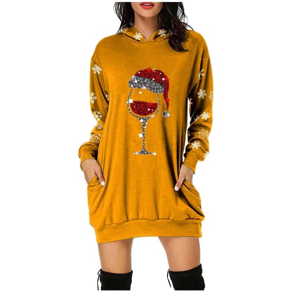 Julekjoler til kvinder Sweatshirtkjole Julemandstøj Vestidos Para Navidad De Mujer Festlig Sweater Blå Blå Blue M