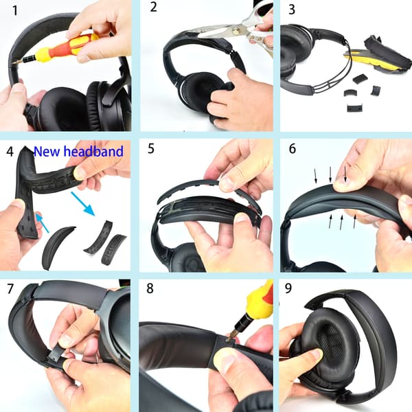[zd]Erstatningshodebånd for Bose QC35, QC35II, QC45 Beige Beige 17
