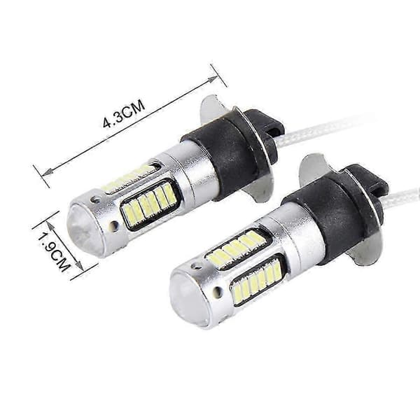 2 st H3 10W 30 SMD-4014 LED Bil Dimljus, DC 12V S2024123015871 White Light