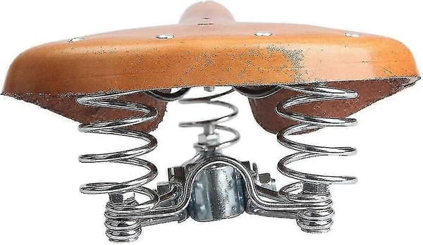 2024, Genuine Leather Bicycle Saddle with Springs, Retro Leather Replacement Saddle with Springs