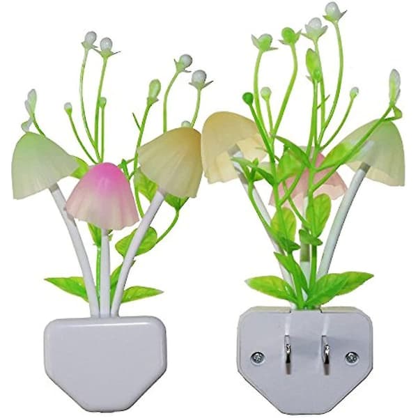 Sensor Nattlys Fargeskiftende Plug-in Vegg LED Sopp Nattlys LED Drøm Sengelampe