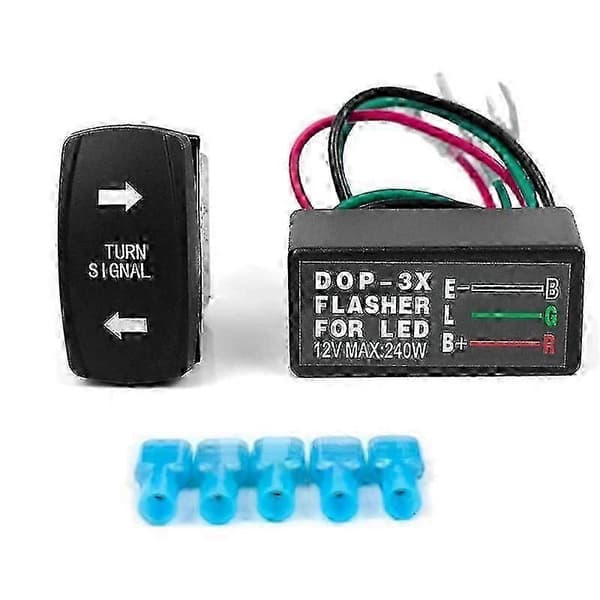 12V Universal 3-leder Flash Controller med blinklyskontakt LED-lys blinkrelæ til bådudgave 0718 5 5