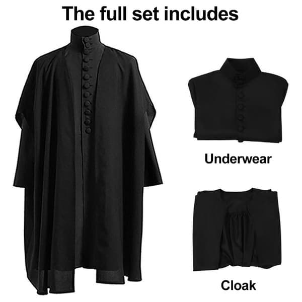 Professor Severus Snape cosplay-outfit Halloween jul sort Black M
