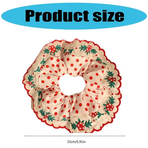 Hårbånd Elastiske Hårstrikker For Kvinner Fasjonable Scrunchies Med Broderidesign Hårtilbehør Red lattice