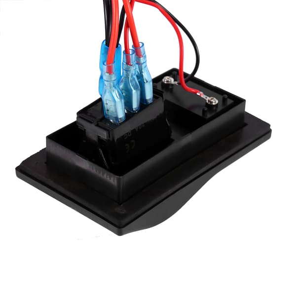 12V DC Marine Båt Voltmeter LED Dobbelt Batteri Testpanel Vippebryter PÅ AV PÅ