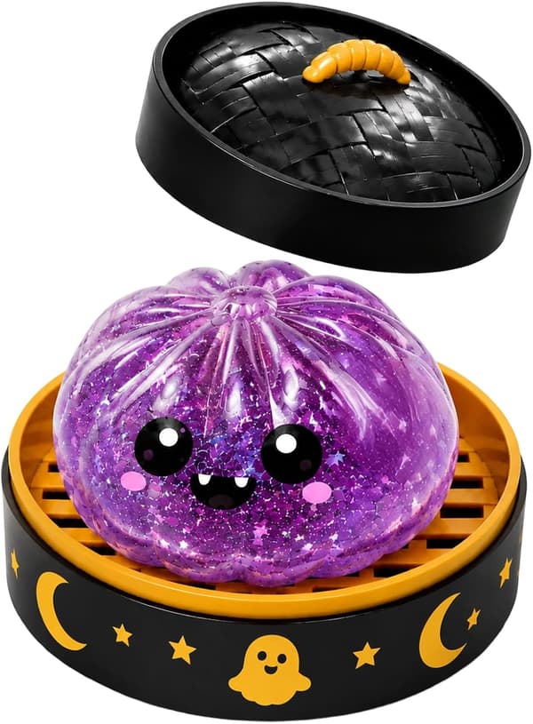 Halloween Spooky Ghost Dumpling, Dumplings Squish med Steamer Stressballer Stressavlastning Fidget Sensorisk for Helligdags- og Bursdagsgaver A[zd] A D