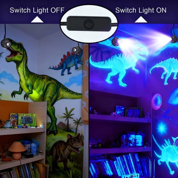 Mini UV Blacklight Spotlight – USB LED Blacklight til Vinskabsdisplay, Indendørs Vitrinebelysning, Fås i Sort, Sølv, Guld Silvery 6 Heads