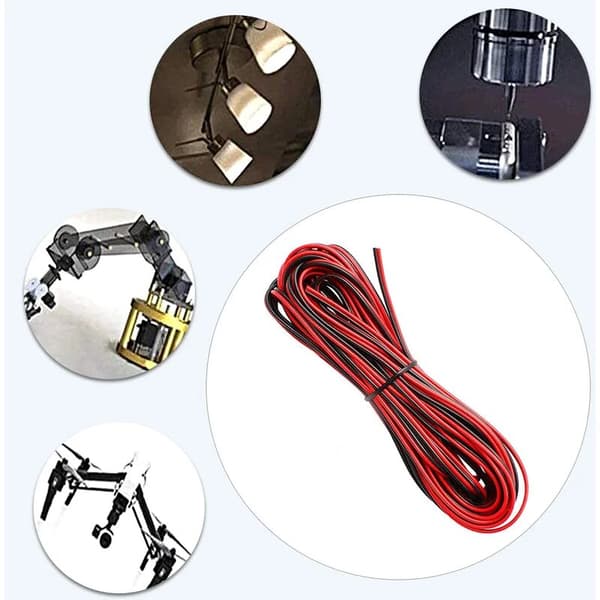 Elektrisk ledning fleksibelt kabel (Rød Sort 20 meter 22AWG) PVC 2-leder