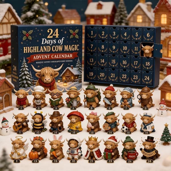 24 dager med 3D Highland Cow magisk julekalender 2026